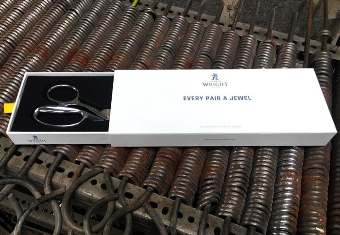 10 inch Sidebent Tailor Shears (Left-handed), made in Sheffield by Ernest Wright.