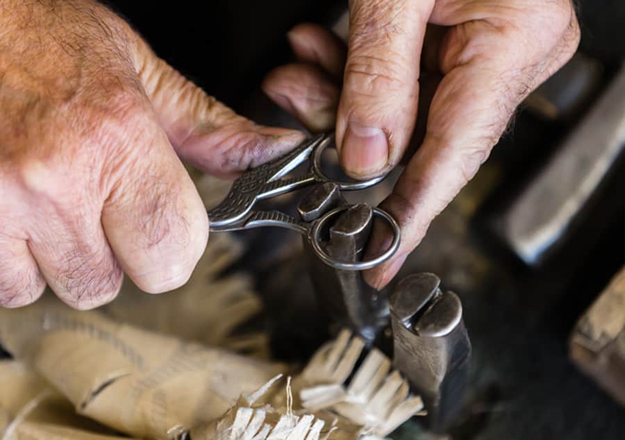 Stork Embroidery Scissors, made in Sheffield by Ernest Wright.