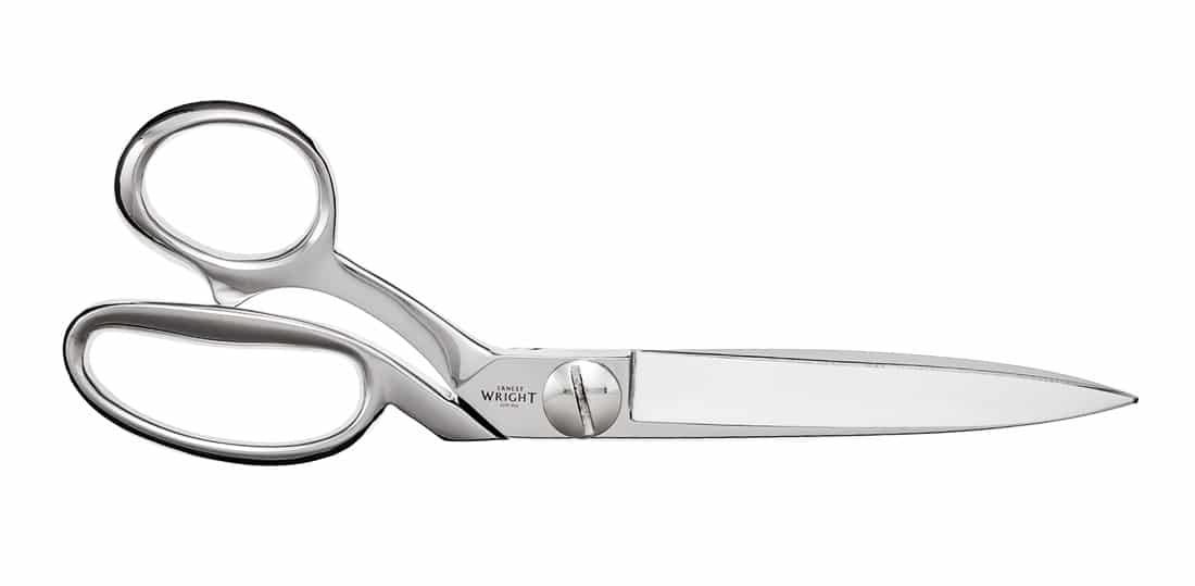 10 inch Sidebent Tailor Shears (Left-handed), Sheffield scissors by Ernest Wright.