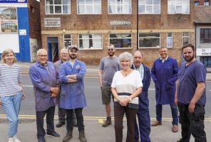 Ernest Wright team in front of workshop