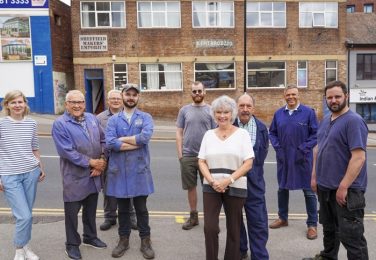 Ernest Wright team in front of workshop